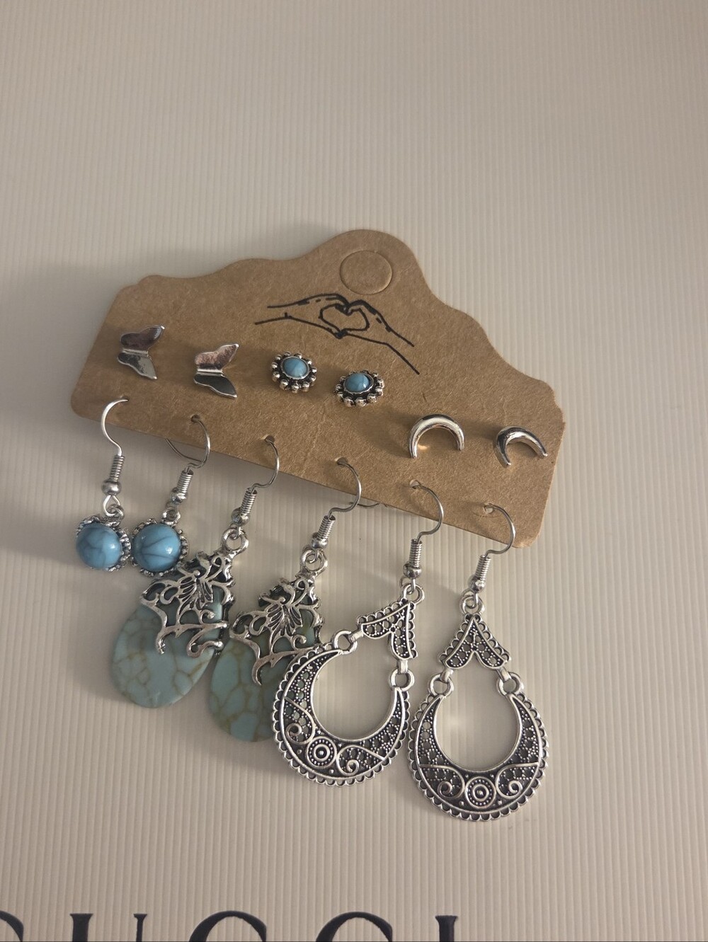Turquoise and Silver Mixed Earring Set - 6 Pairs NWT